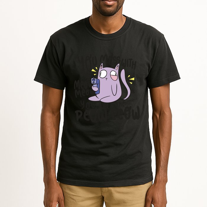 You Mess With The Meow Funny Cat Tall T-Shirt