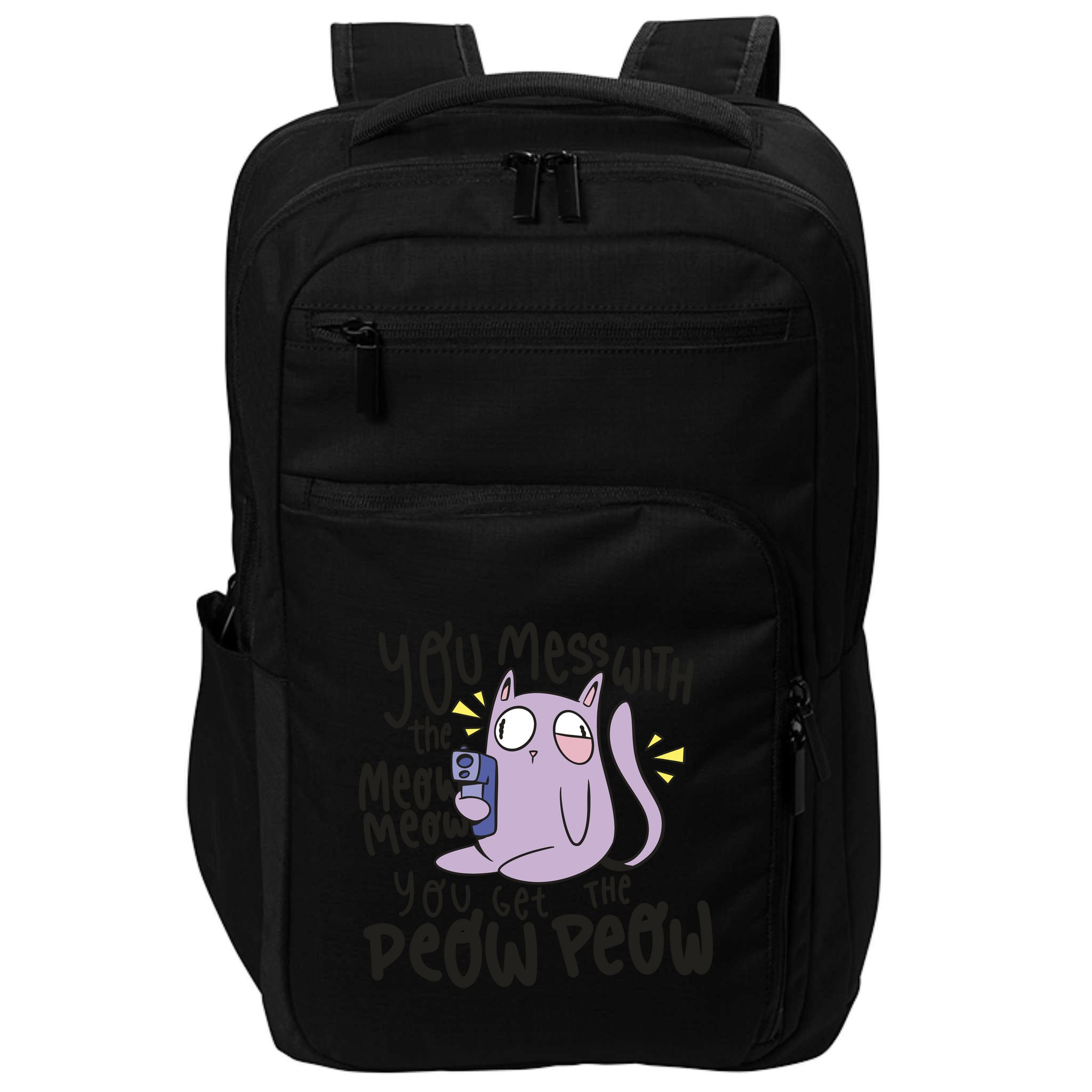 You Mess With The Meow Funny Cat Impact Tech Backpack