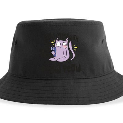 You Mess With The Meow Funny Cat Sustainable Bucket Hat