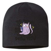 You Mess With The Meow Funny Cat Sustainable Beanie