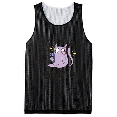 You Mess With The Meow Funny Cat Mesh Reversible Basketball Jersey Tank