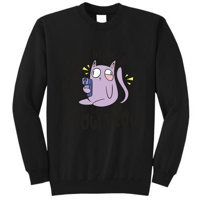 You Mess With The Meow Funny Cat Tall Sweatshirt