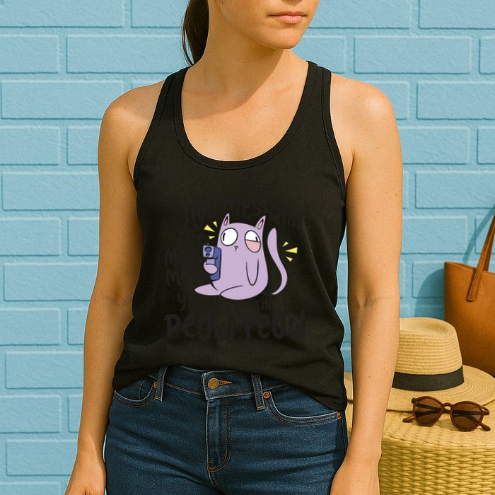 You Mess With The Meow Funny Cat Womens Tank Top