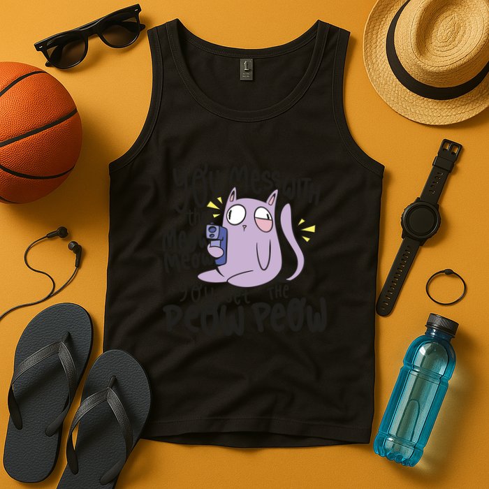 You Mess With The Meow Funny Cat Tank Top