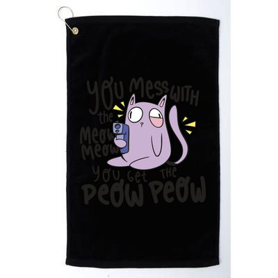 You Mess With The Meow Funny Cat Golf Towel