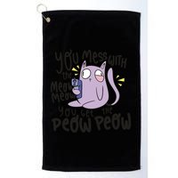 You Mess With The Meow Funny Cat Golf Towel