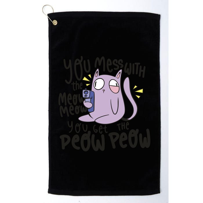 You Mess With The Meow Funny Cat Golf Towel