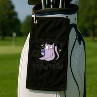 You Mess With The Meow Funny Cat Golf Towel