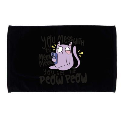 You Mess With The Meow Funny Cat Microfiber Hand Towel
