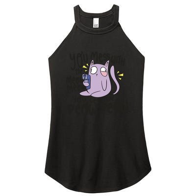 You Mess With The Meow Funny Cat Women's Perfect Tri Rocker Tank