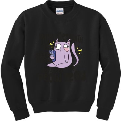 You Mess With The Meow Funny Cat Kids Sweatshirt