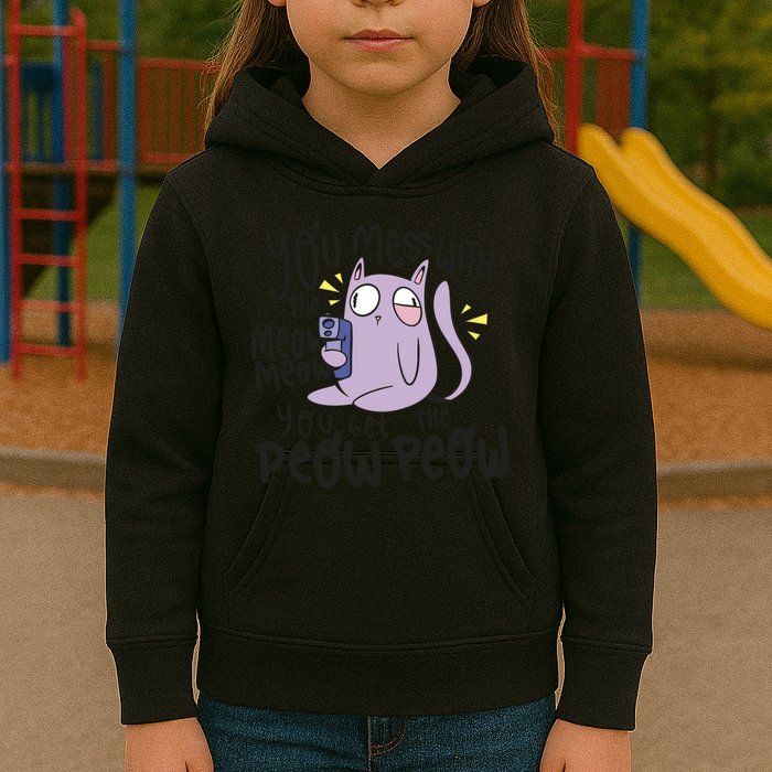You Mess With The Meow Funny Cat Kids Hoodie