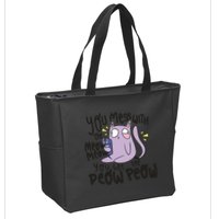 You Mess With The Meow Funny Cat Zip Tote Bag
