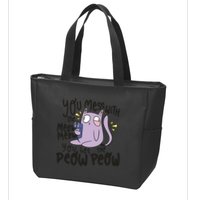 You Mess With The Meow Funny Cat Zip Tote Bag