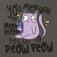 You Mess With The Meow Funny Cat Cotton Canvas Backpack