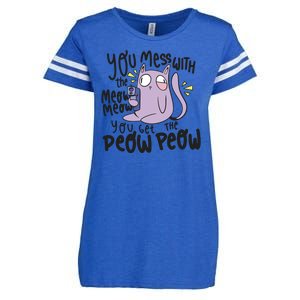 You Mess With The Meow Funny Cat Enza Ladies Jersey Football T-Shirt