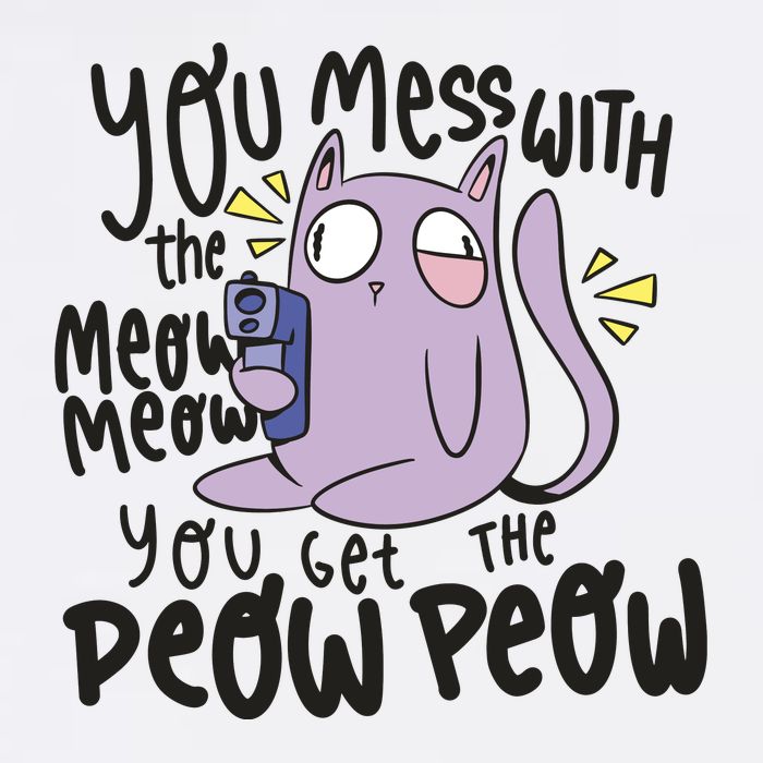 You Mess With The Meow Funny Cat Garment-Dyed Sweatshirt