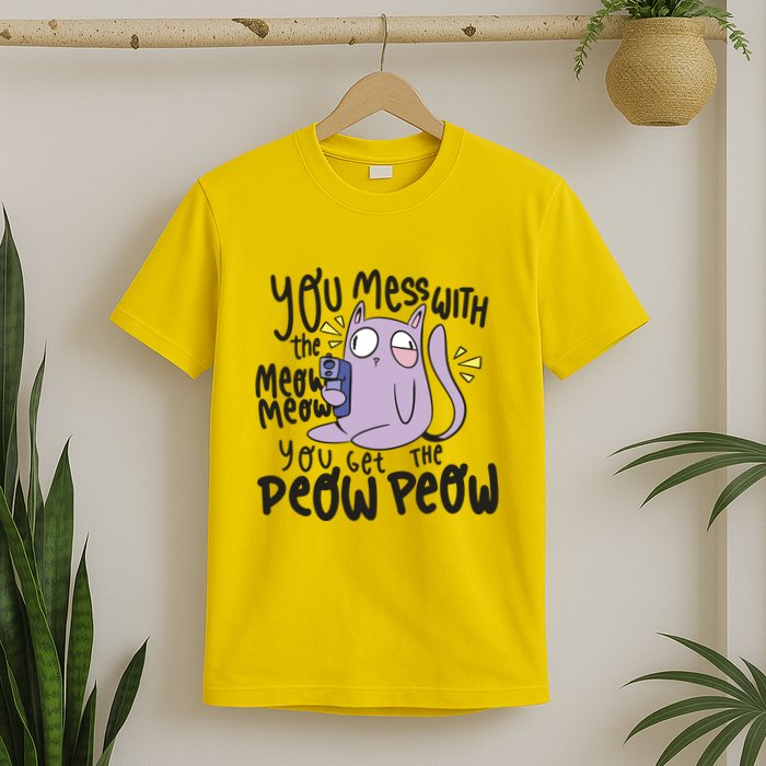 You Mess With The Meow Funny Cat T-Shirt