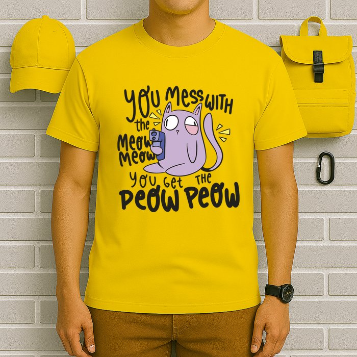 You Mess With The Meow Funny Cat T-Shirt