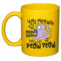 You Mess With The Meow Funny Cat 11oz C Handle Ceramic Mug