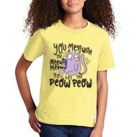You Mess With The Meow Funny Cat Kids T-Shirt