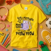You Mess With The Meow Funny Cat Kids T-Shirt