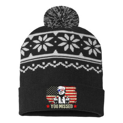 You Missed  You Missed Trump 2024 You Missed USA-Made Snowflake Beanie