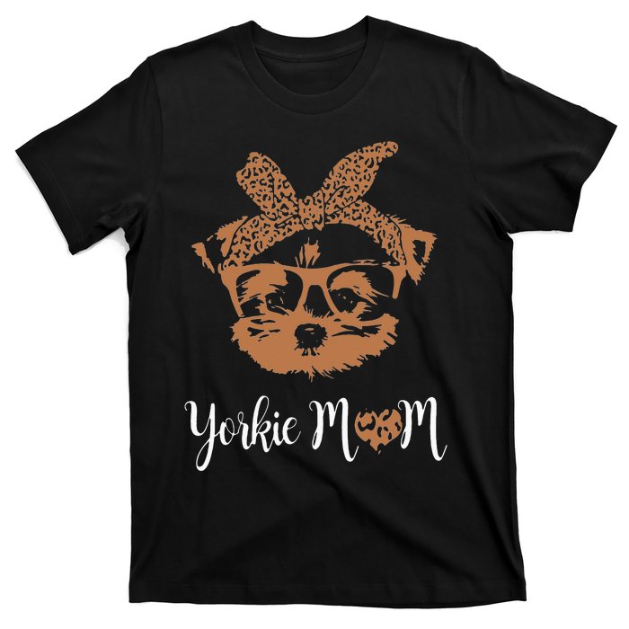 Yorkie Mom Yorkshire Leopard Dog Lovers Mother's Day T-Shirt