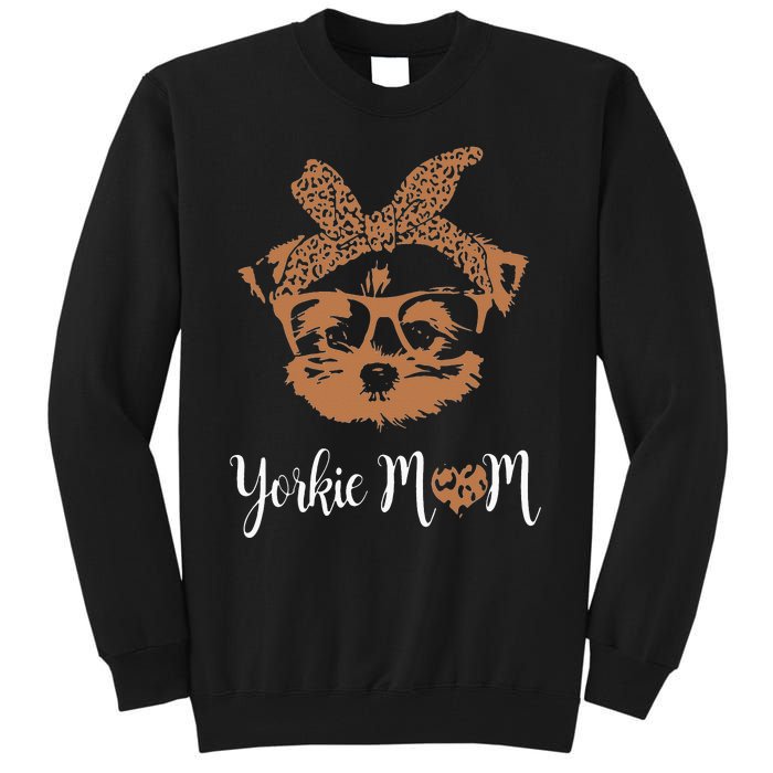 Yorkie Mom Yorkshire Leopard Dog Lovers Mother's Day Tall Sweatshirt