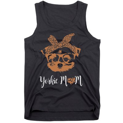 Yorkie Mom Yorkshire Leopard Dog Lovers Mother's Day Tank Top