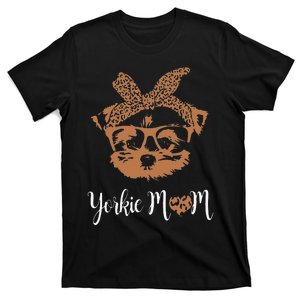 Yorkie Mom Yorkshire Leopard Dog Lovers Mother's Day Gift T-Shirt