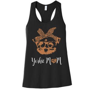 Yorkie Mom Yorkshire Leopard Dog Lovers Mother's Day Gift Women's Racerback Tank