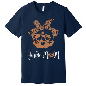 Yorkie Mom Yorkshire Leopard Dog Lovers Mother's Day Gift Premium T-Shirt