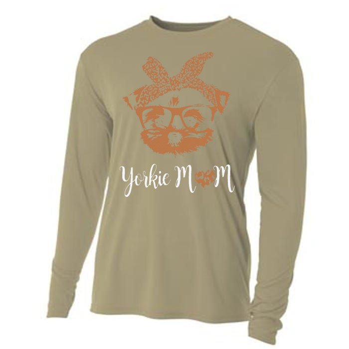 Yorkie Mom Yorkshire Leopard Dog Lovers Mother's Day Gift Cooling Performance Long Sleeve Crew