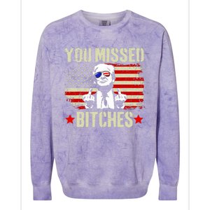 You Missed You Missed Trump 2024 You Missed Colorblast Crewneck Sweatshirt