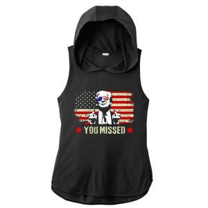 You Missed You Missed Trump 2024 You Missed Ladies PosiCharge Tri-Blend Wicking Draft Hoodie Tank