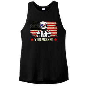 You Missed You Missed Trump 2024 You Missed Ladies PosiCharge Tri-Blend Wicking Tank