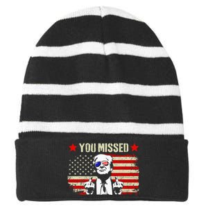 You Missed You Missed Trump 2024 You Missed Striped Beanie with Solid Band