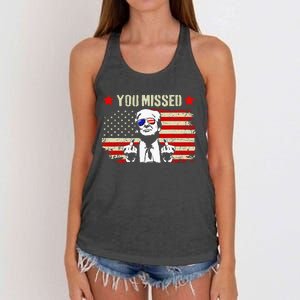 You Missed You Missed Trump 2024 You Missed Women's Knotted Racerback Tank