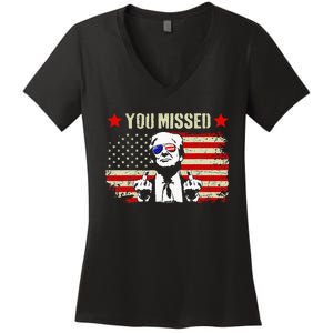 You Missed You Missed Trump 2024 You Missed Women's V-Neck T-Shirt