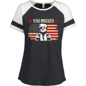 You Missed You Missed Trump 2024 You Missed Enza Ladies Jersey Colorblock Tee