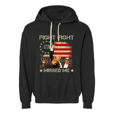 You Missed  You Missed Trump 2024 You Missed We The People Garment-Dyed Fleece Hoodie