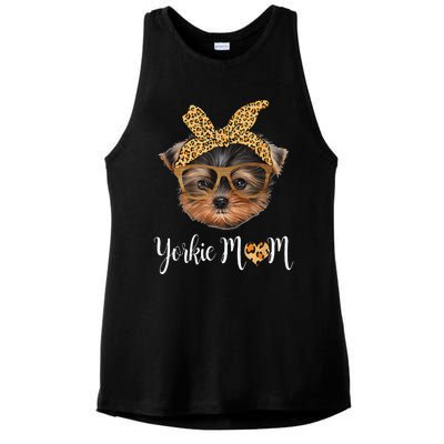 Yorkie Mom Yorkshire Leopard Dog Lovers Mother's Day Gift Ladies PosiCharge Tri-Blend Wicking Tank