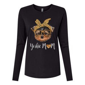 Yorkie Mom Yorkshire Leopard Dog Lovers Mother's Day Gift Womens Cotton Relaxed Long Sleeve T-Shirt