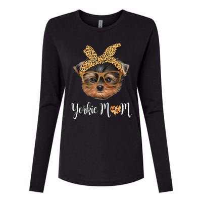 Yorkie Mom Yorkshire Leopard Dog Lovers Mother's Day Gift Womens Cotton Relaxed Long Sleeve T-Shirt