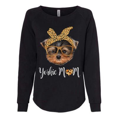 Yorkie Mom Yorkshire Leopard Dog Lovers Mother's Day Gift Womens California Wash Sweatshirt