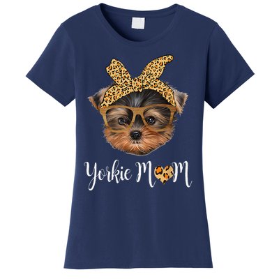 Yorkie Mom Yorkshire Leopard Dog Lovers Mother's Day Gift Women's T-Shirt