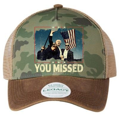 You Missed  You Missed Trump 2024 T You Missed Legacy Tie Dye Trucker Hat