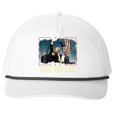 You Missed  You Missed Trump 2024 T You Missed Snapback Five-Panel Rope Hat