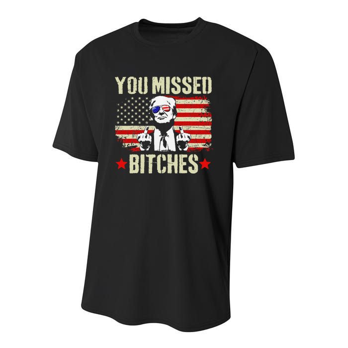 You Missed  You Missed Trump 2024 T You Missed Youth Performance Sprint T-Shirt